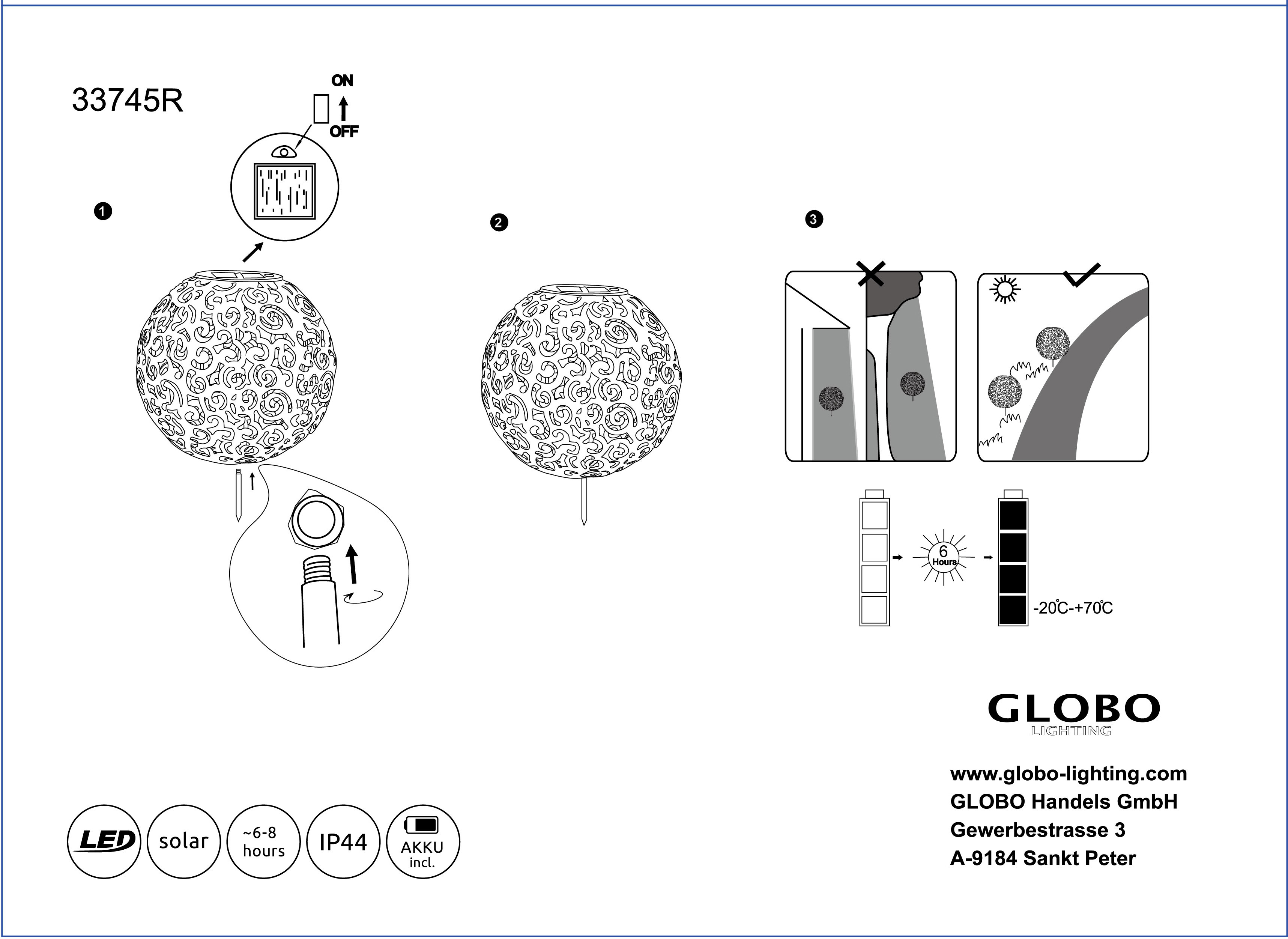 Solar light metal rust colored 33745R